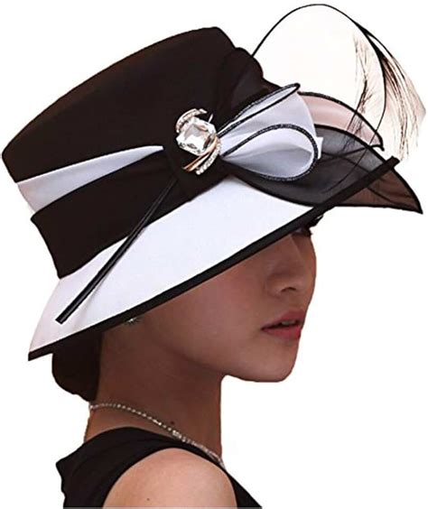 Women Derby <strong>Church Hat</strong> Organza Flower Wedding Tea Party Fascinator <strong>Hat</strong> Wide Brim Sun <strong>Hat</strong>. . Amazon church hats